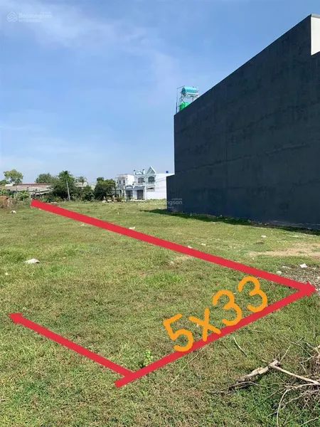 Chính chủ cần tiền bán, 5x33 (162m2)thổ cư, đường nguyễn thị thọ kv5 tt đức hòa, giá 880tr. sổ hồng