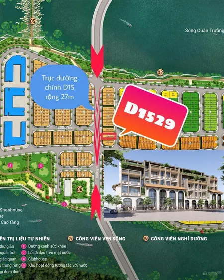 Căn boutique shophouse 2 mặt tiền d15xx đường chính kinh doanh rộng 27m giá cđt sun nha trang