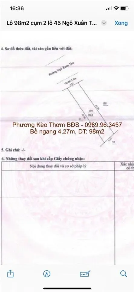 Bán cặp đất mt ngô xuân thu, liên chiểu (có bán lẻ) ngay cổng trường tiện xây trọ/kho