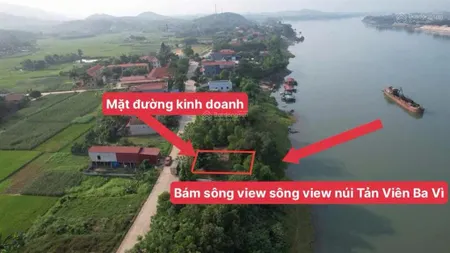 880 tr 82,3m2 bám sông view núi ba vì đất mặt tl kinh doanh sau bám sông thanh thuỷ 0985 508 ***