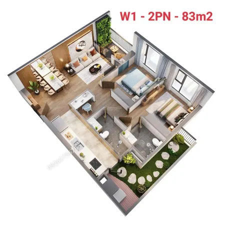 Hiếm bán gấp căn 2pn 2wc 83m² the wisteria chuẩn tầng đẹp, view thoáng hướng mát, giá chỉ 6,65 tỷ