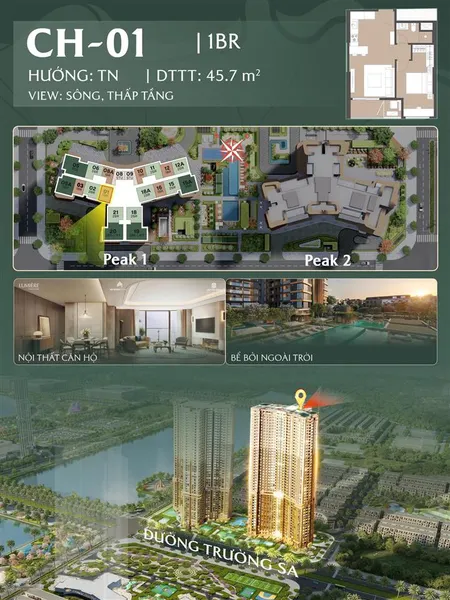 Chỉ từ 1,8 tỷ sở hữu căn hộ 1pn view sông hồng, cầu nhật tân, chiết khấu lên tới 18,3% gtch