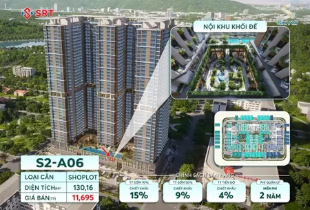 Bán loại hình shoplot khối đế tại chung cư bãi cháy quảng ninh , 11,695 tỷ, 130m2
