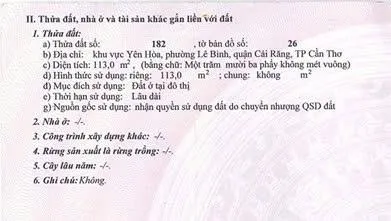 Thông báo đấu giá tài sản msb, p. cái răng, tp cần thơ