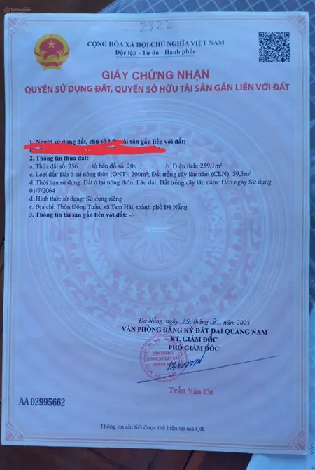 Chính chủ bán đất, gần biển, đầu tư sinh lời cao, pháp lý đầy đủ