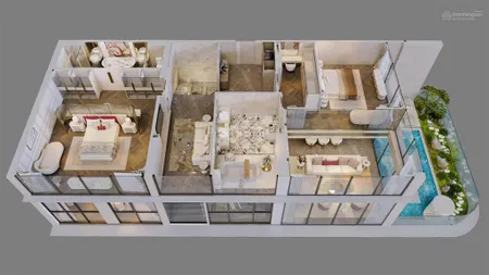 Sống thăng hoa tại duplex 240m2 rivea residence, bể bơi riêng, view sông hồng, chiết khấu 21%.