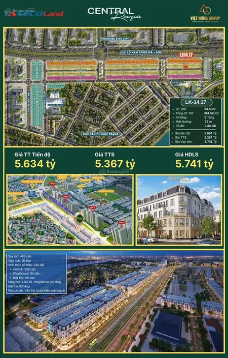 Bán căn central riverside thanh hóa, 5,367 tỷ, 83,75m2, hàng hiếm tại đông hải, thanh hóa