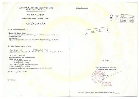 Chính chủ (không phải môi giới) bán 150m2 (2 mặt đường) gần khu công nghiệp tại kim bảng, hà nam