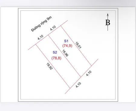 Bán đất đẹp xóm thuận phong, hưng hòa, đường 9m, tây bắc. 74.9m2, giá 1.45 tỷ. 0915 089 ***