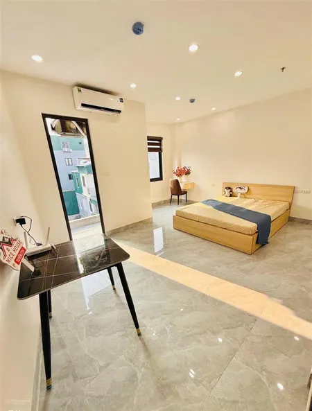 Tòa chdv giang văn minh, dòng tiền ~7%, trước nhà 3m, 21p kk, 40m ra phố, ga cát linh, pccc