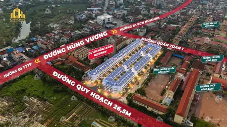Bán lô shophouse cạnh ubnd phường và chợ quán toan. dt 75m2 kích thước 5x15m xây 5tầng giá hơn 6 tỷ