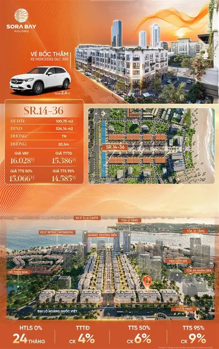 Căn ngoại giao giá rẻ nhất dự án sora bay hạ long, 100m2, xây 6 tầng 1 tum, giá chỉ 14 tỷ