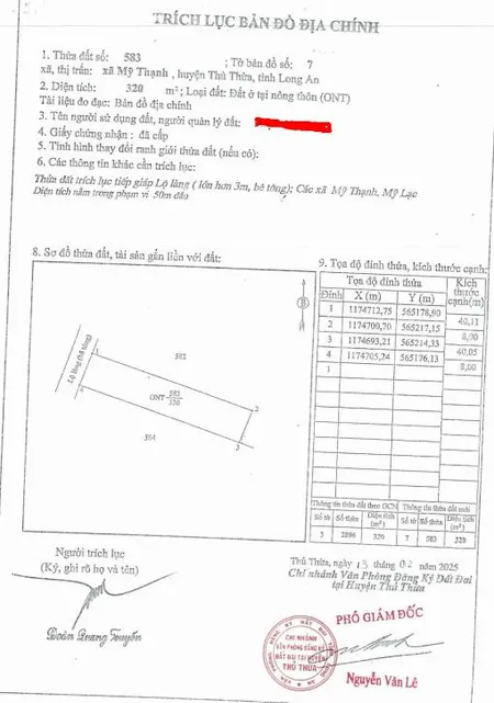 Đất nền cực chất tại mỹ thạnh, thủ thừa, long an. với diện tích 1000m2(thổ + lúa), giá chỉ 1,2 tỷ