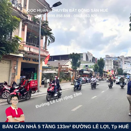 Bán nhà 5 tầng 133m mặt tiền lê lợi, tp huế