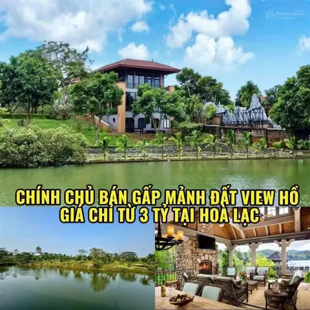 Bán đất nền ven đô hà nội tp vệ tinh hòa lạc 100m2, mặt tiền 8m. giá nhỉnh 3,xx tỷ/ lô. sổ đỏ