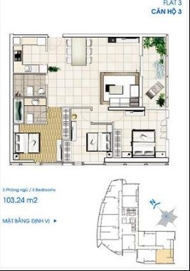[CHỦ SỞ HỮU] Cho thuê CC 3PN, 2WC, 102m2, giá 63tr(TT) tại Sailing Tower, Bến Nghé, Q1, HCM