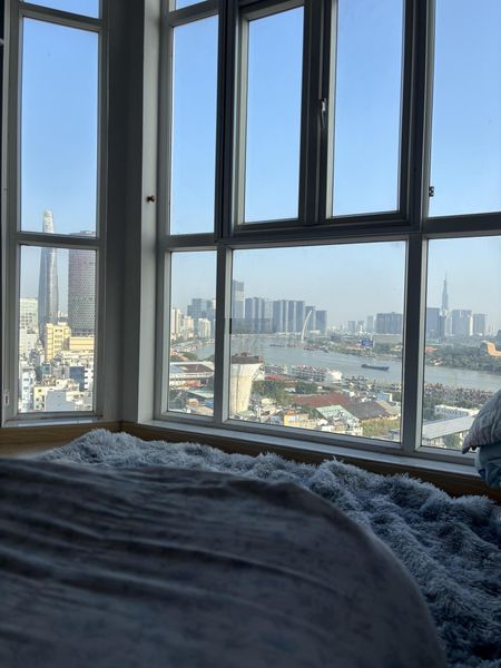 Cho thuê CC tại Copac Square, View sông, xem pháo hoa, 15 triệu VND, 84m2, 2PN, 2WC, dọn vào ở ngay