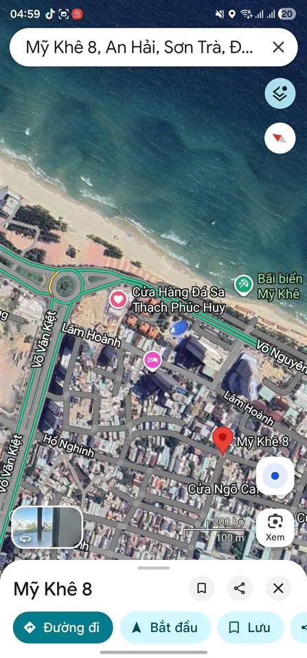 Bán đất 2mt mỹ khê 8 dt 125m2 ngang 10m hướng đông cách biển 200m, được phép xây 7 tầng giá rẻ