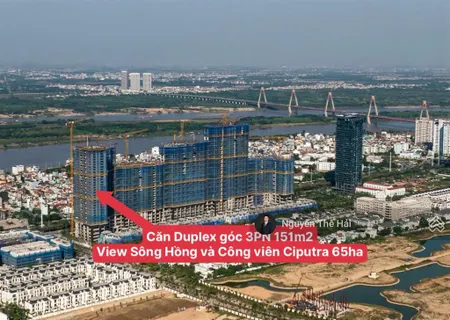 Căn góc duplex 3pn 151m2 giá 28.6 tỷ, view sông & công viên ciputra 65ha, toà noble crystal tây hồ