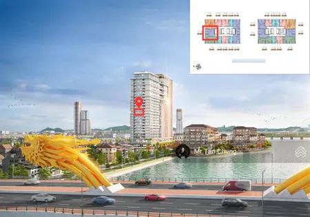 Căn 2pn tầng cao view cầu rồng, pháo hoa diện tích 70,8m2 giá 6,75 tỷ
