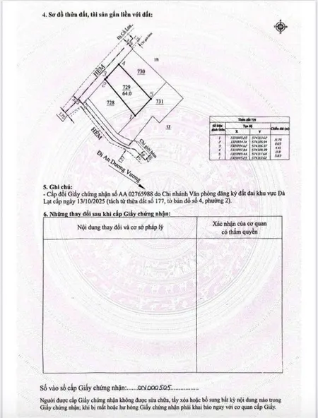 Lô đất xây dựng an dương vương p2 đà lạt 64m srxd 3 tỷ 850 ngay trung tâm tp ( giá đầu tư)