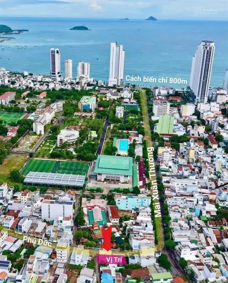 Căn nhà 2 tầng mặt tiền đường phú đức rộng 10m p. bắc nha trang, cách biển chỉ 800m