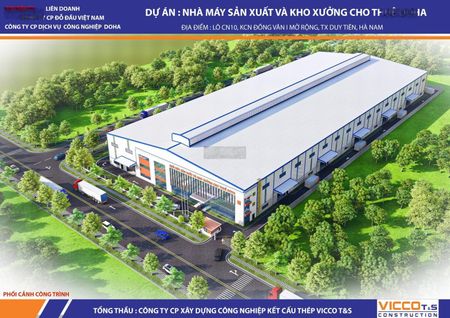 Cho thuê kho chứa hàng / kho logistic tại KCN Đồng Văn 1 mở rộng Hà Nam