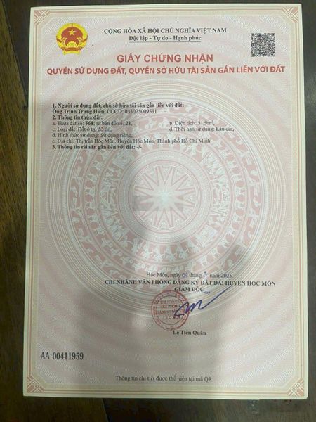 Đất thổ cư KDC HXH 7m trung tâm thị trấn Hóc Môn - Giá Tốt.