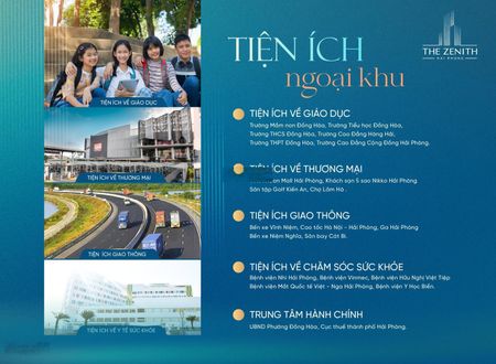 06 căn độc quyền cực hiếm căn hộ view bể bơi Full tiện ích tại The Zenith Hải Phòng từ 35 triệu/m2