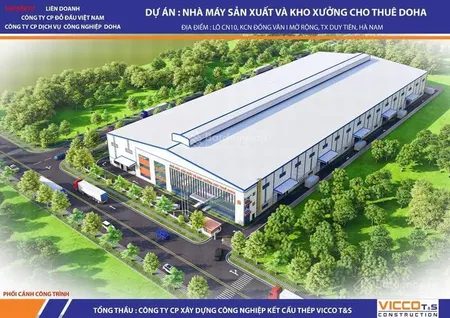 Cho thuê 10.000m220.000 kho, xưởng tiêu chuẩn dựng theo yêu cầu tại kcn đồng văn 1 duy tiên