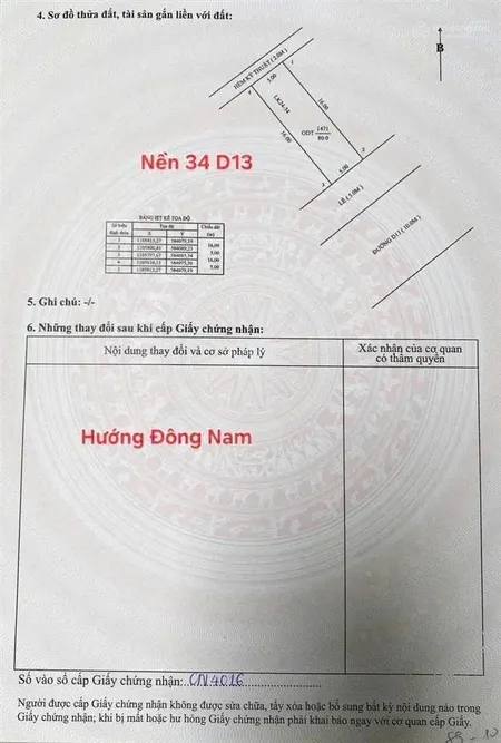 Bán nền đường d13 hồng loan 6a dt 5x16 đông nam giá 3.39 tỷ