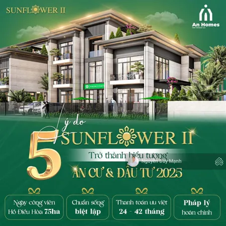 Mở bán biệt thự sunflower ii suất đặc biệt chỉ 10 căn tại tthc hồ chí minh mới chỉ từ 18.6tỷ/423m2