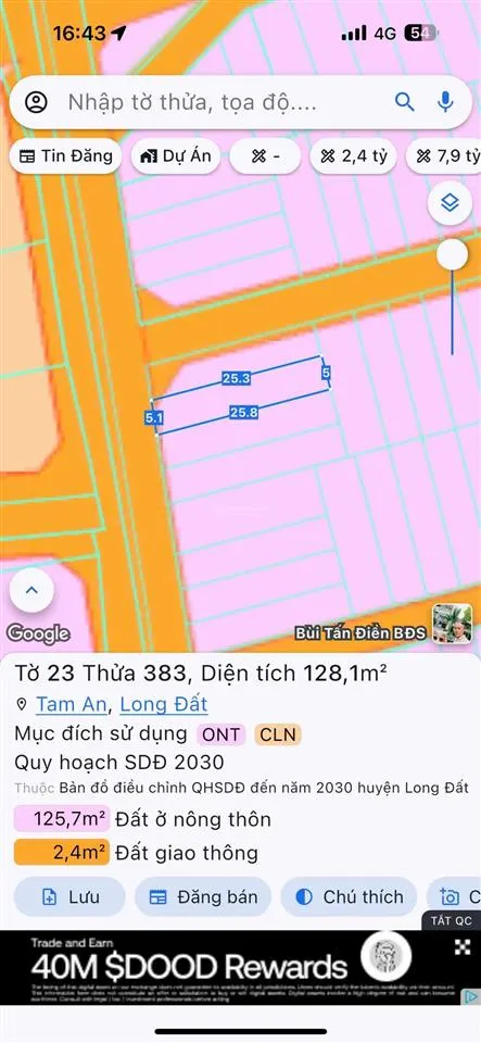 Nhà c4 trung tâm xã tam phước long điền brvt cũ. diện tích 5x25 128m sẵn 80m thổ cư