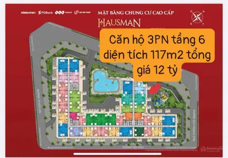 Căn hộ 3pn 117m2 view công viên, giá 12 tỷ ck 13,5%, htls 15t, toà hausman đại mỗ tt hành chính mới