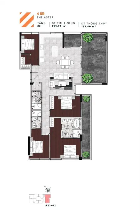 Penthouse 4 phòng ngủ 200m2 tầng 23 ký hdmb 1,6 tỷ là sở hữu, chiết khấu đến 10%