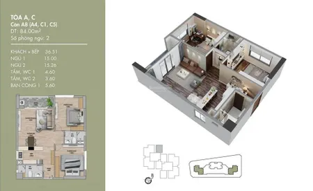 Bán cc 2pn, 2wc, 84m2 ở udic westlake, 8,2 tỷ giá ưu đãi, tây hồ, hn