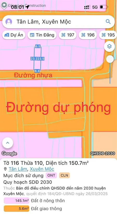 Đất tặng nhà rẻ nhất tân lâm xuyên mộc brvt