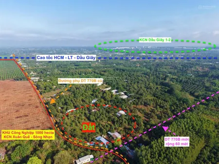 Bán gấp đất gần sân bay long thành, giá 696tr, 190m2, sổ hồng riêng, kế bên kcn xuân quế
