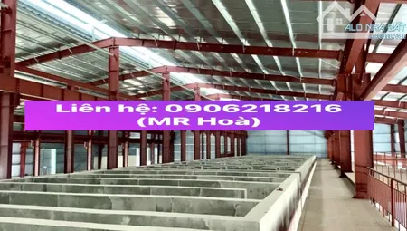 Cho thuê 15000m2 xưởng mạ, sẵn hạ tầng, có cắt nhỏ.
