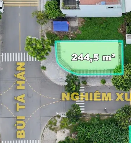 Lô đất 2 mặt tiền đường đẹp nhất nam việt á góc bùi tá hán & nghiêm xuân yêm