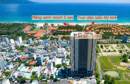 View biển! bán căn hộ cao cấp 2pn 77m2 58 tr/m2 mt phạm kiệt, q. ngũ hành sơn