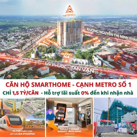 Căn hộ ngay tuyến metro thanh toán bằng lương 8tr/tháng nhận nhà full nội thất smart home cao cấp