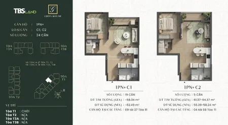 [55m2 căn 1pn + đáng để đầu tư ] . bàn giao nội thất xịn . q4/2026 giao nhà green skyline