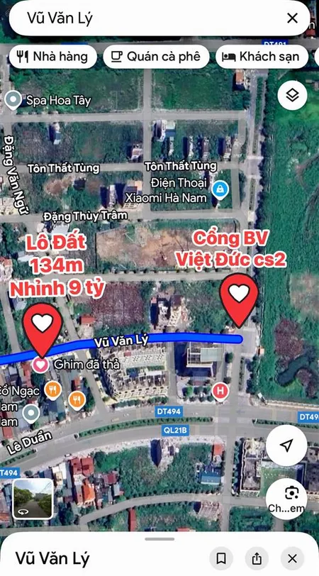 134m2 vũ văn lý, giá 72tr/m2. lô đất vừa ở vừa kd nhà hàng, phòng khám, nhà thuốc ngay cổng vđ2.