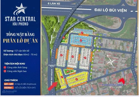Bán nhà riêng tại khu đô thị star central (hp elite central) hải phòng = giá 5,1tỷ, dt 75m2