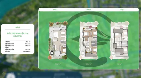 Biệt thự song lập đảo 190m2 tt chuẩn view sông 25m giá 19,8 tỷ all in 0943 332 ***