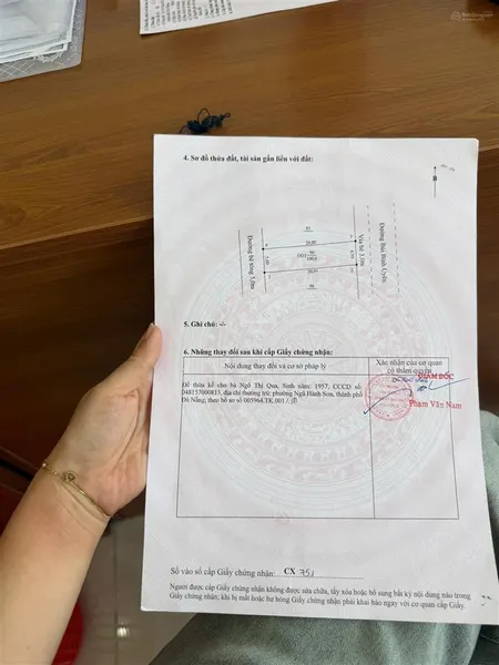 Chính chủ bán lô đất 2mt trước sau đường bùi bỉnh uyên gần bãi tắm non nước
