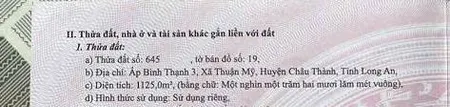 Bán đất 1125m2 tại xã thuận mỹ, 4 tỷ, view đẹp, giá ưu đãi