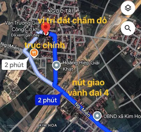 Cc bán lô đất tại xã tiến thắng hà nội, full thổ cư, mt 5m, gần nút giao vành đai 4, kcn quang minh
