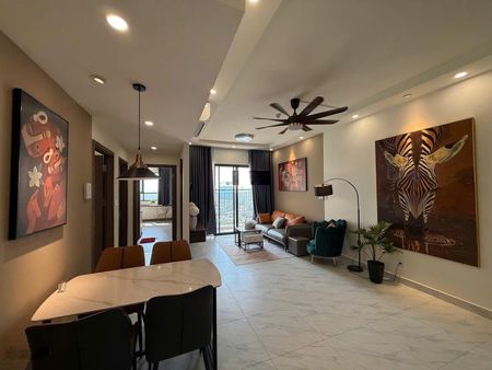 Cho thuê căn 2pn -dt 84m2 tầng 15 full nội thất - giá 14.5tr/ tháng. xem nhà 24/7 ( nhà mới 100% )
